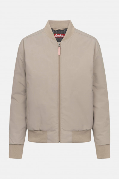 Derbe Übergangsjacke Blousholm Damen Beige Warm Gefüttert Blouson Nadelstreifen