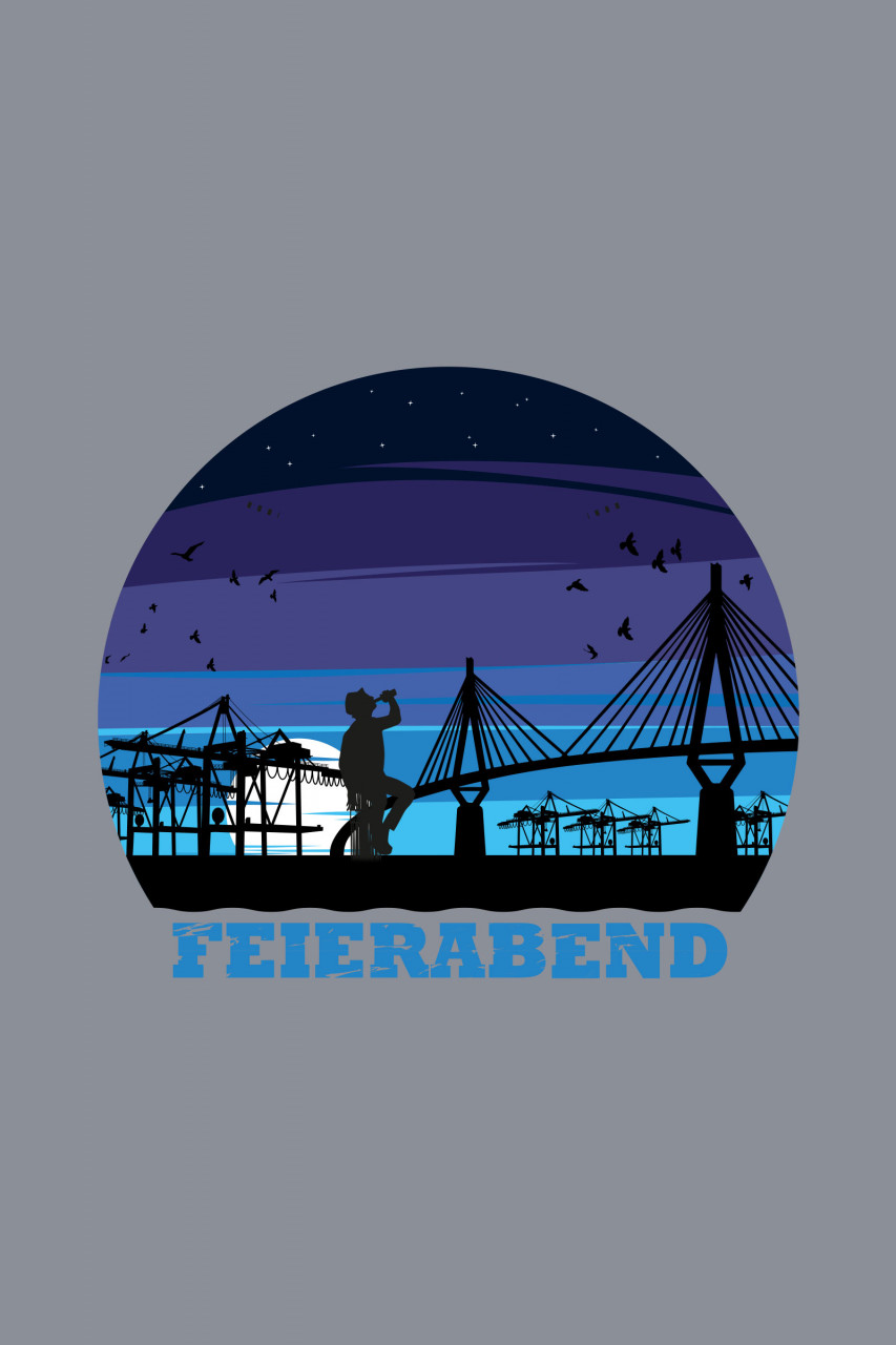 Derbe T-Shirt Feiernacht Herren Grau Feierabend