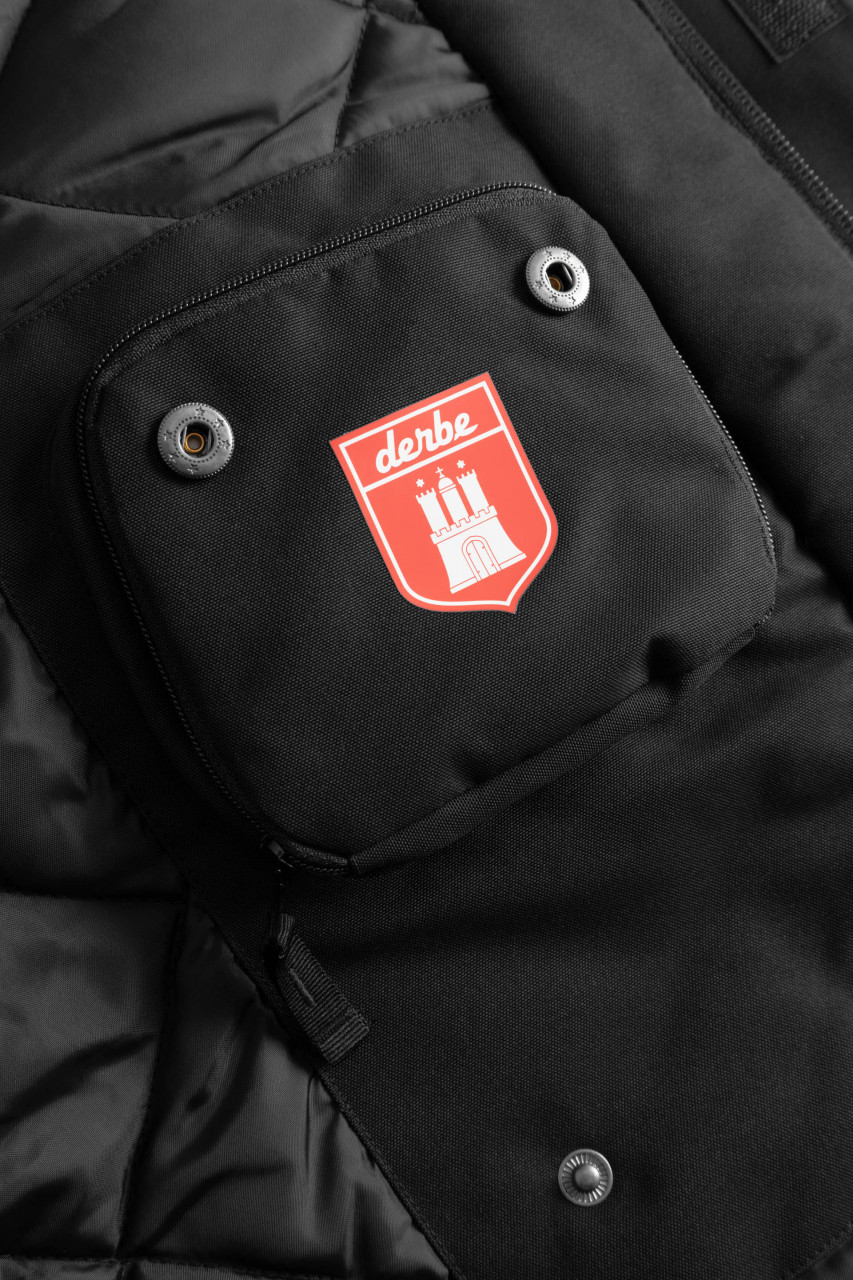 HSV x Derbe Winterjacke Fanholm Herren Schwarz Fan Funktion