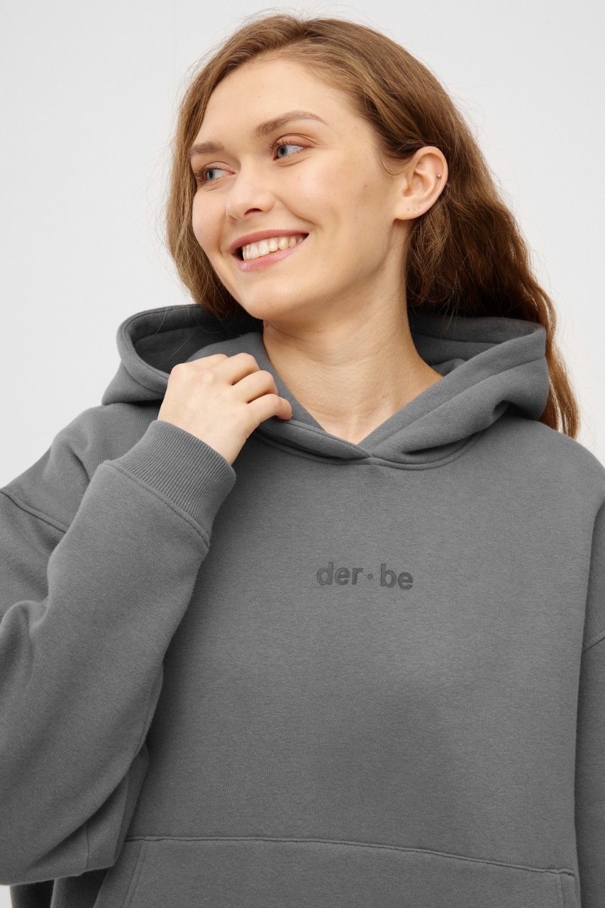 Derbe Hoodie Derbe Bedeutung Damen Grau Kapuzenpullover