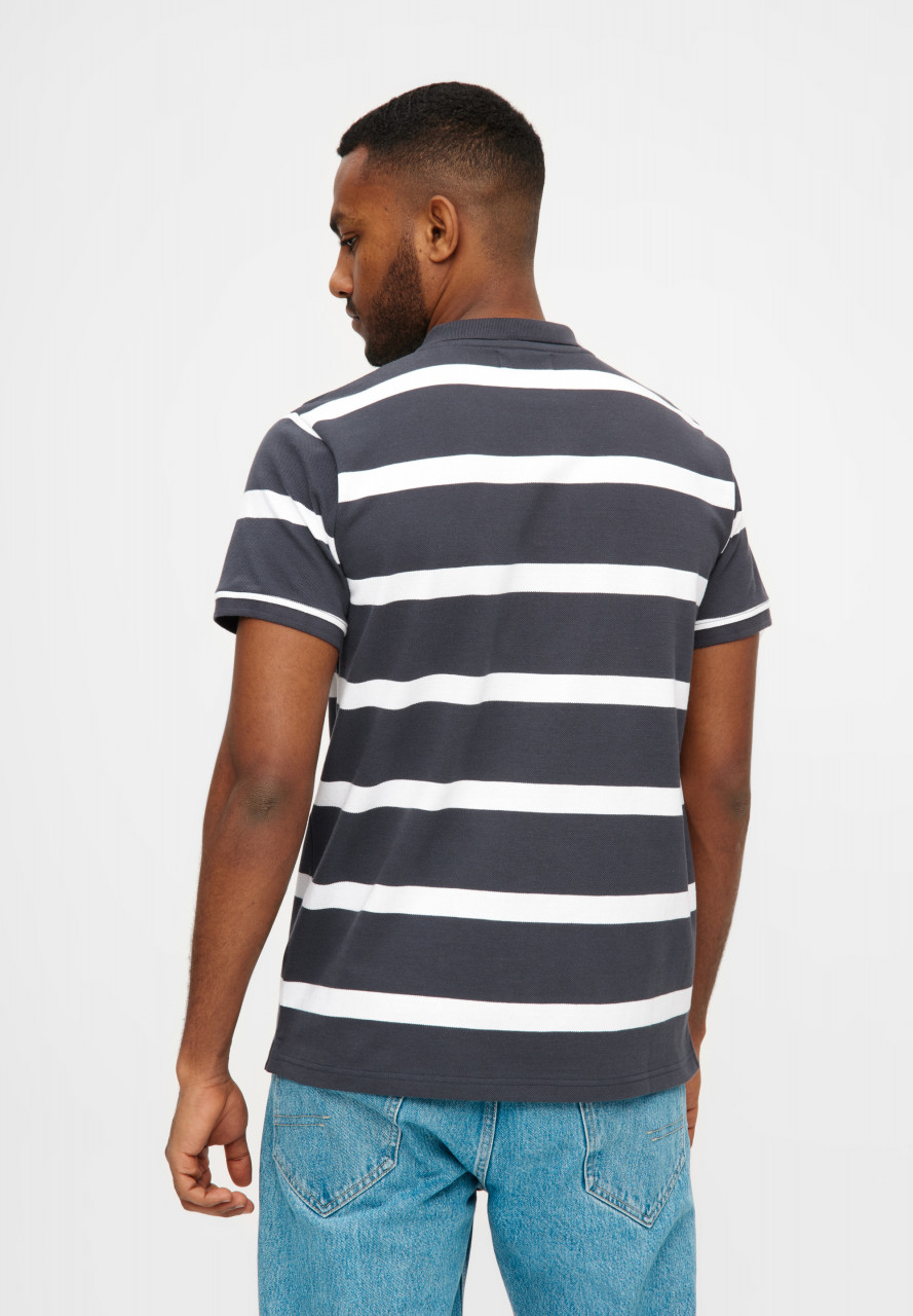 Derbe Polo Shirt Polo Blockstriped Herren Dunkelblau GOTS Organic