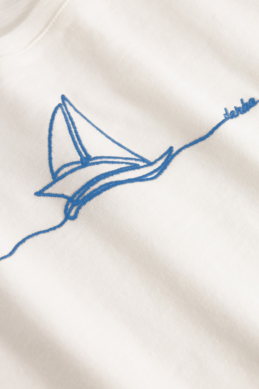 Derbe T-Shirt Segelboot Damen Weiß