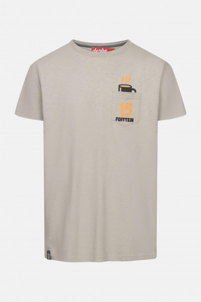 Derbe T-Shirt Fofftein Pocket Herren Beige Grau GOTS Organic