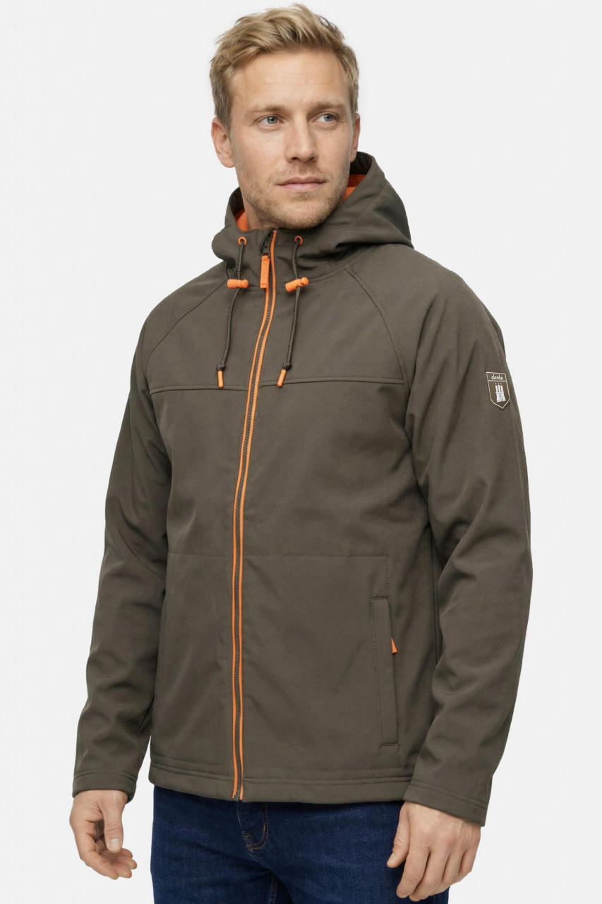 Derbe Übergangsjacke Isleby Herren Braun Orange Softshell