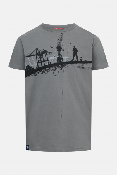 Derbe T-Shirt Hafenschiffer Herren Grau