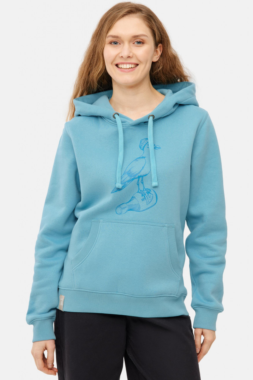 Derbe Hoodie Sturmmöwin Mono Damen Türkis Hellblau Kapuzenpullover GOTS