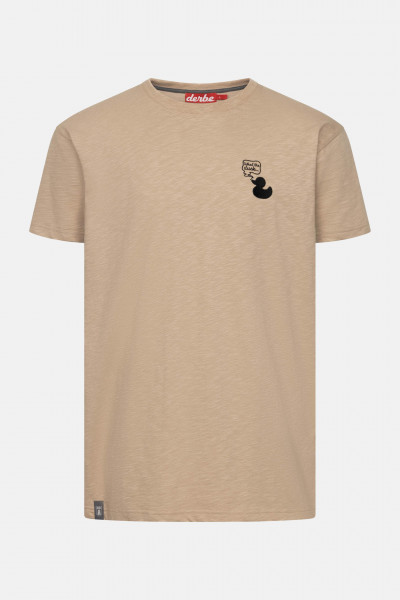 Derbe T-Shirt What The Duck Herren Beige GOTS Organic