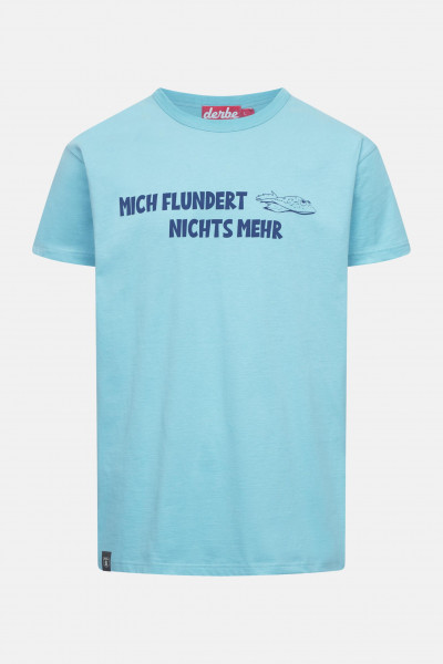 Derbe T-Shirt Flunder Herren Hellblau Türkis GOTS Organic