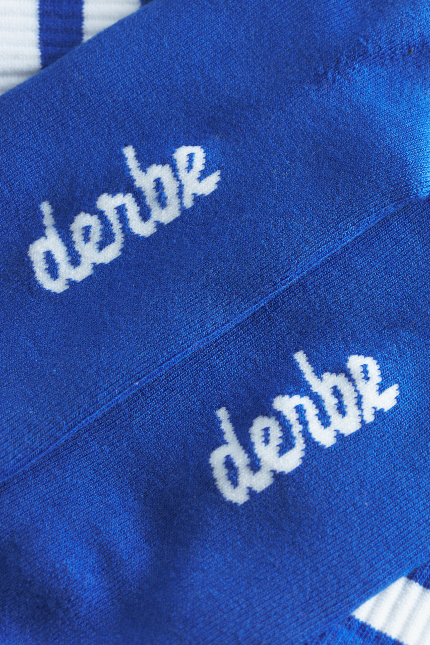 Derbe Socken Basic Short Blau Weiß