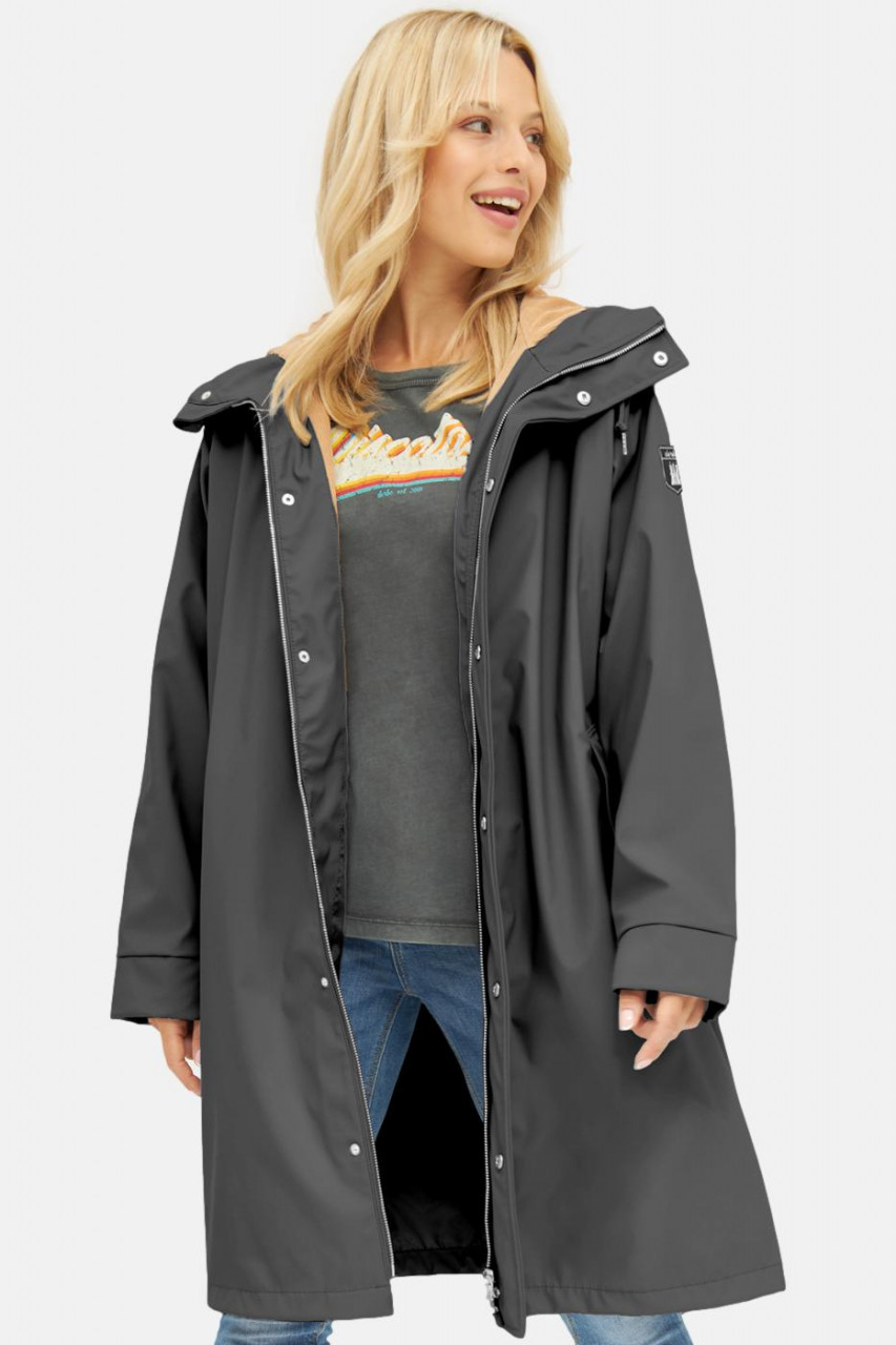 Derbe Wittby Phantom Damen Regenjacke Schwarz Beige