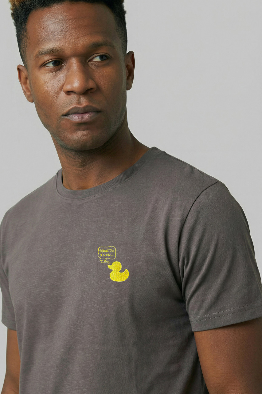 Derbe T-Shirt What The Duck Herren Braun GOTS Organic
