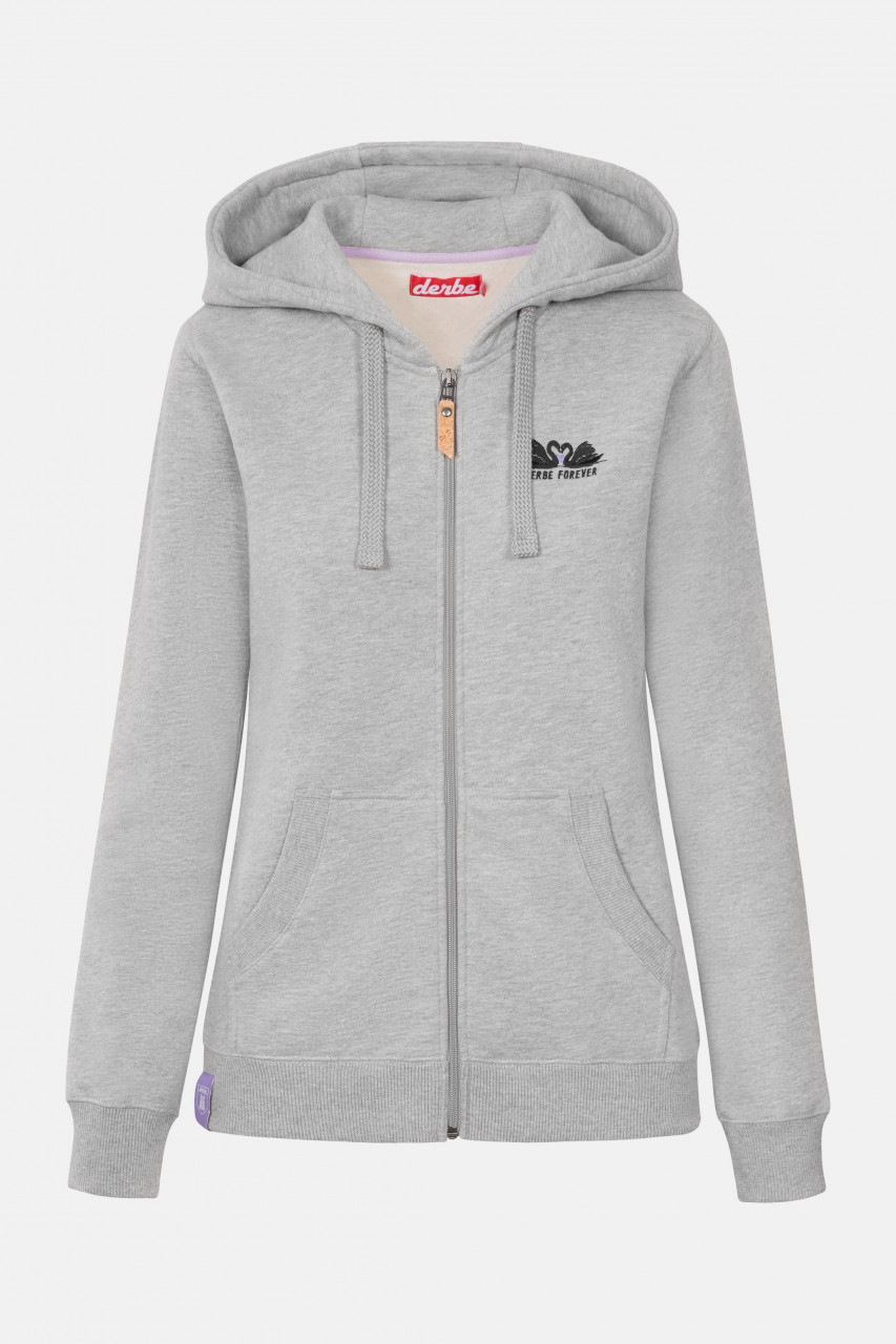 Derbe Schwanenliebe Damen Sweatjacke Grey Melange Grau