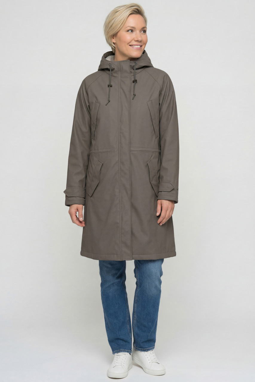 Derbe Regenjacke Friese Tildaholm Damen Braun Gefüttert