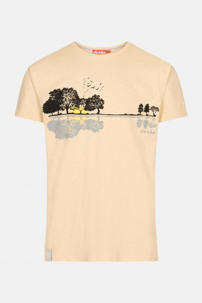 Derbe Gitawald Herren T-Shirt Beige Semolina Gitarre Panorama Derbe Gitawald Herren T-Shirt Beige Semolina Gitarre Panorama
