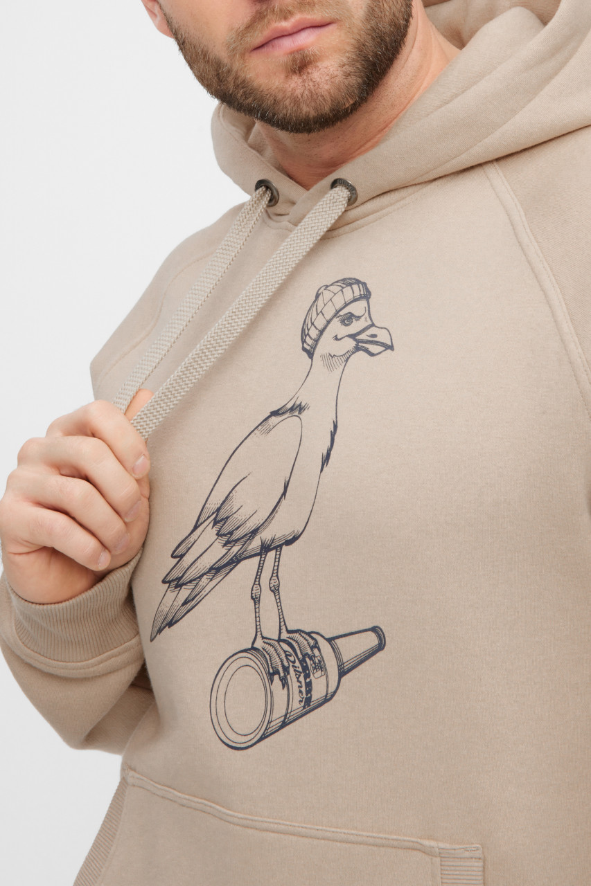 Derbe Hoodie Sturmmöwe Mono Herren Beige Kapuzenpullover GOTS