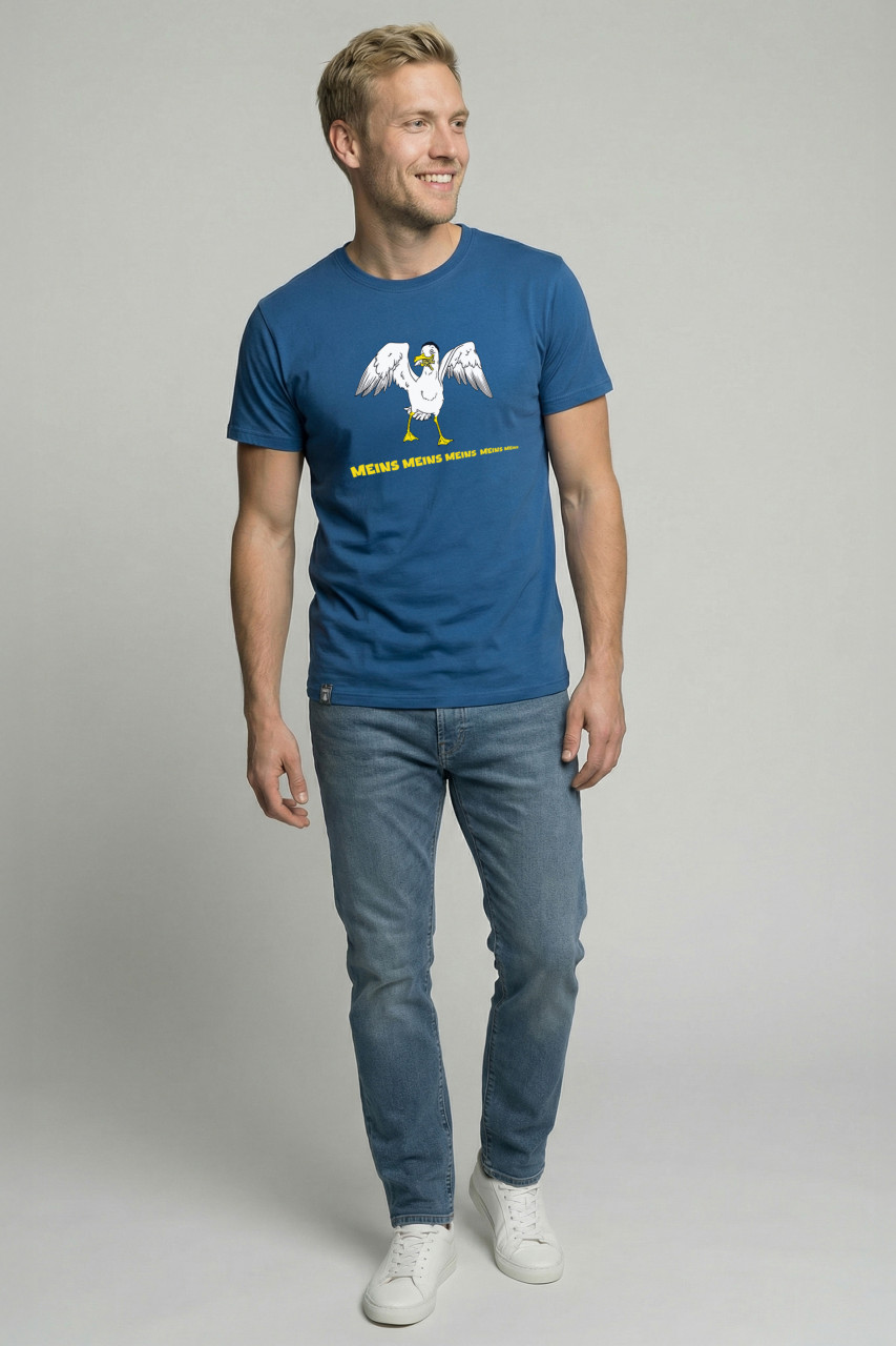 Derbe T-Shirt Meins Herren Blau Möwe GOTS Organic