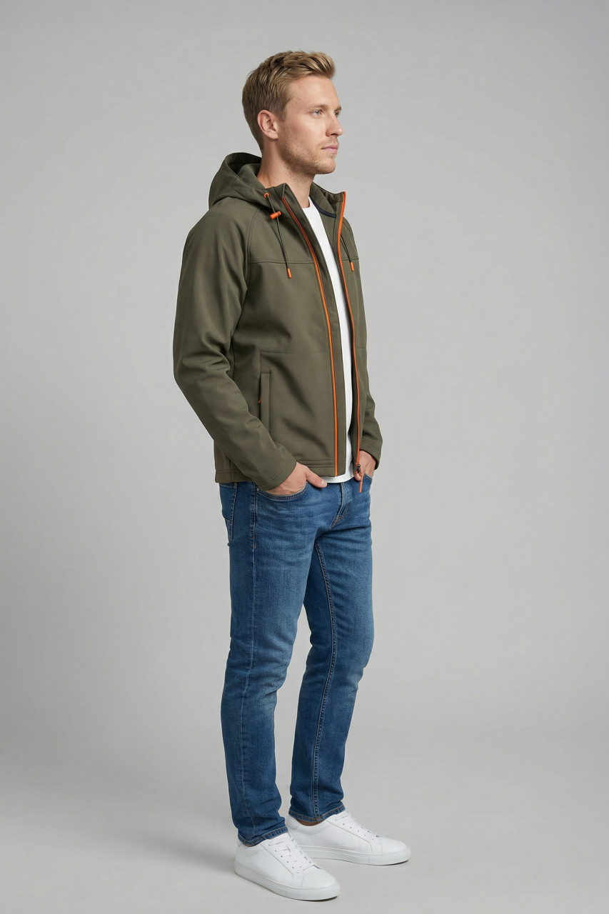 Derbe Übergangsjacke Isleby Herren Braun Orange Softshell