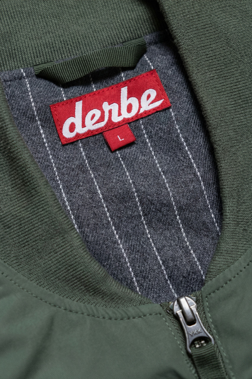 Derbe Übergangsjacke Blousholm Pinstripe Herren Oliv Grün