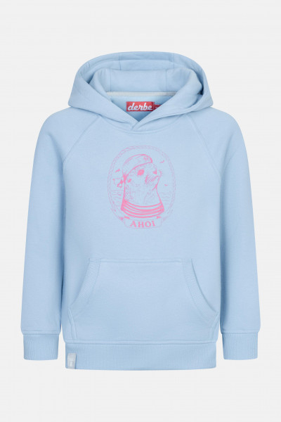 Derbe Matrosenrobbe Kinder Hoodie Kapuzenpullover Hell Blau Forget Me Not Nachhaltig