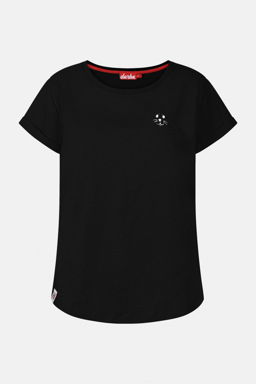 Derbe Robbenschnute Damen T-Shirt Schwarz